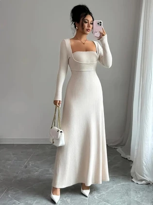 Cream Sheath Dress