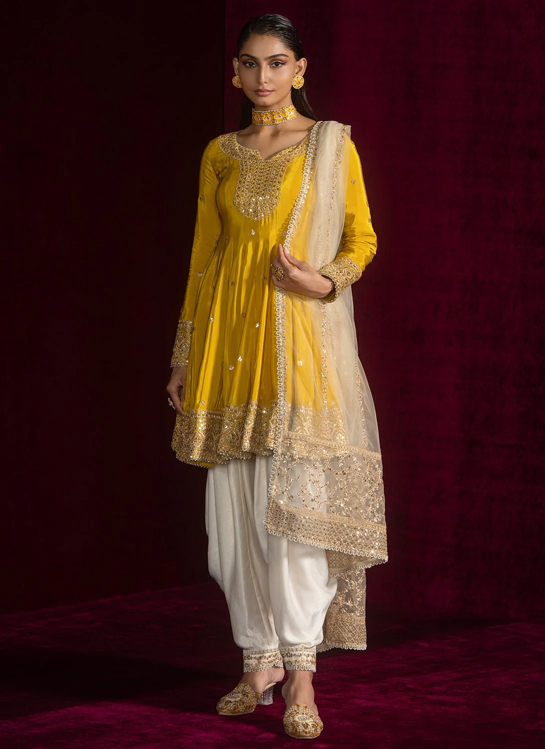 Yellow Peplum Suit